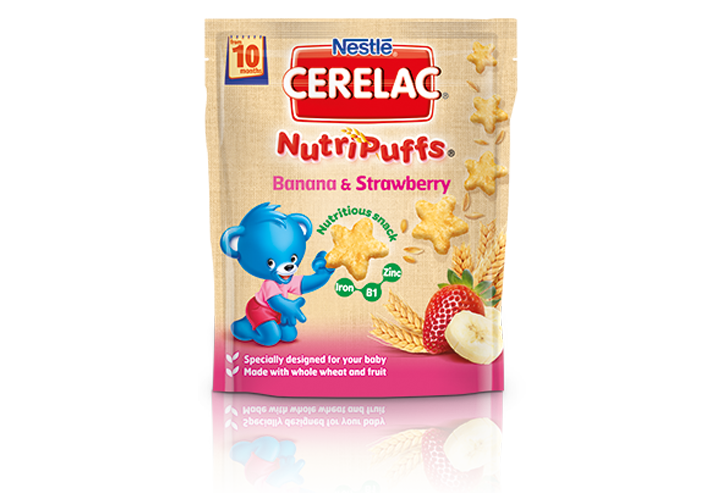 Product cerelac nutripuffs banana & strawberry